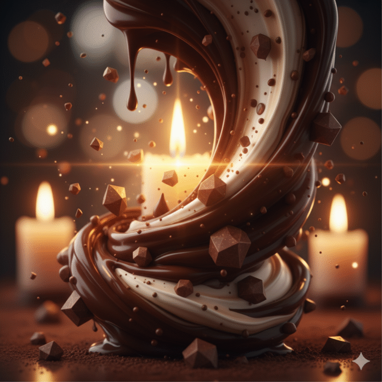 Tazza fumante di cioccolata calda, nocciole e tavoletta di cioccolato fondente su tavolo rustico. Evoca comfort e buon umore.